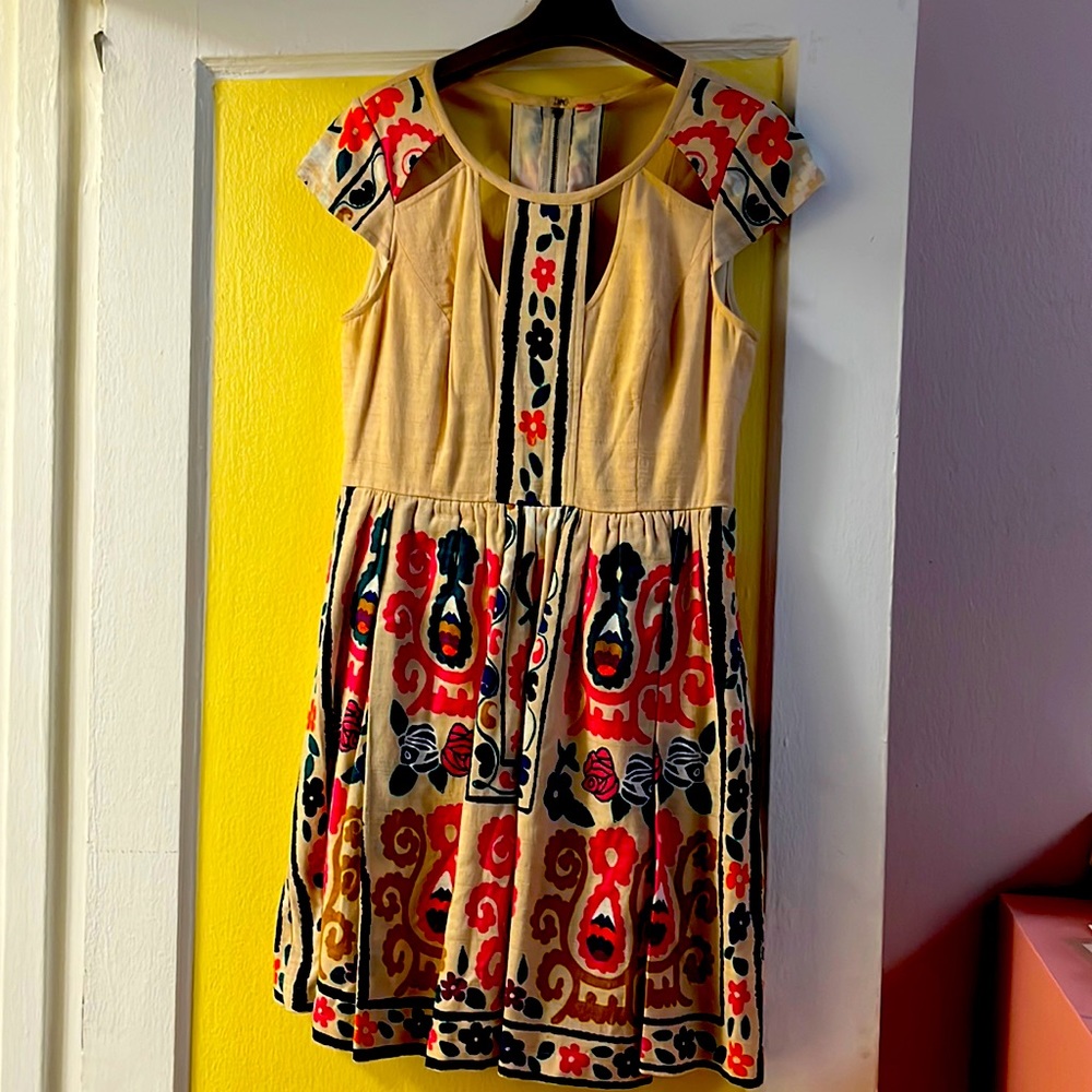 Beautiful Abstract Floral Cut Out Dress